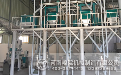 河南商丘客戶7+1石磨面粉設(shè)備安裝現(xiàn)場